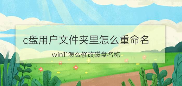 c盘用户文件夹里怎么重命名 win11怎么修改磁盘名称？